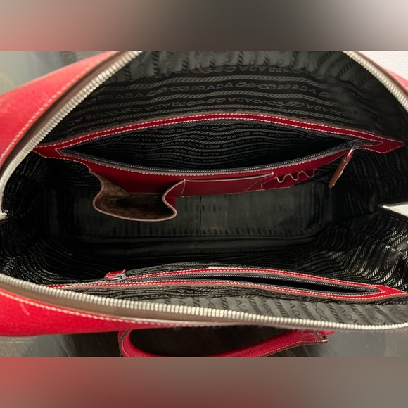 Authentic Prada Red Leather Bag - Picture 3 of 10